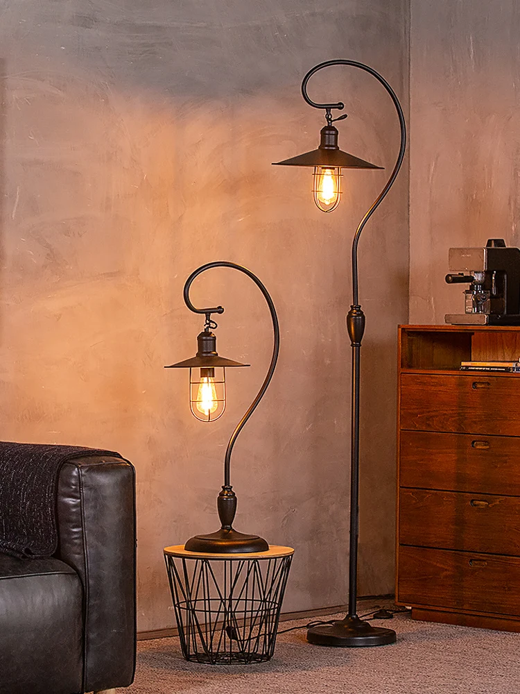 

Industrial style floor lamp living room lamp bedroom American French retro Fishing Light luxury floor lamp desk lamp