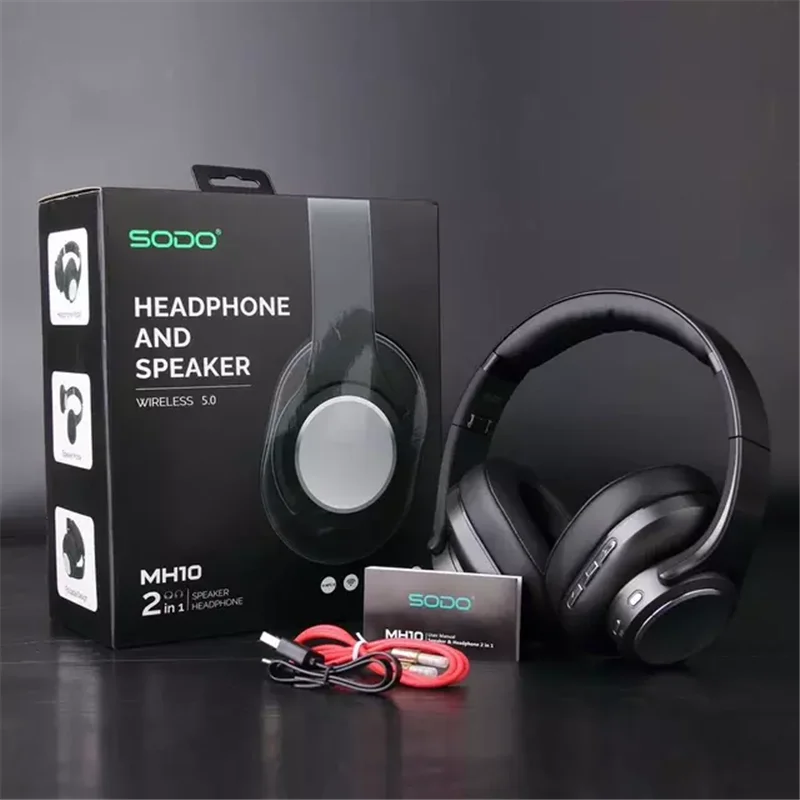 Беспроводные наушники SODO MH-10 2 в 1, Hi-Fi стерео Bluetooth-совместимые наушники-вкладыши 5,0 с микрофоном, поддержка TFFM (art.: 3920b376df306) - 3920b376df306