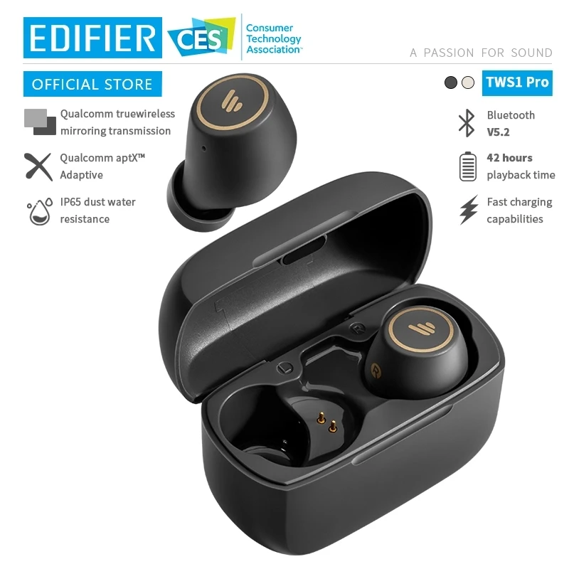 

TWS-наушники EDIFIER TWS1 Pro с поддержкой Bluetooth 5,0 и быстрой зарядки