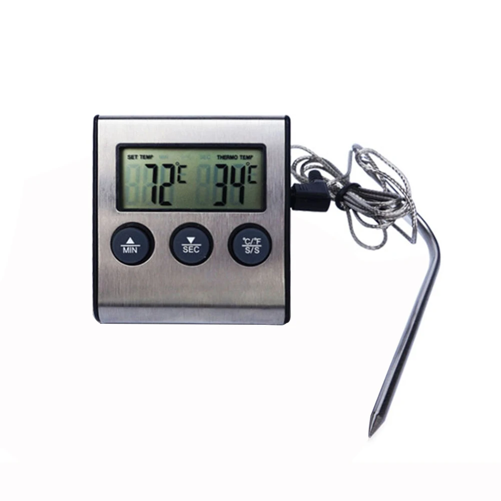

Digital Oven Thermometer Kitchen Food Cooking Grilling Meat BBQ Thermometer And Timer Water Milk Wine Liquid Temperature Probe