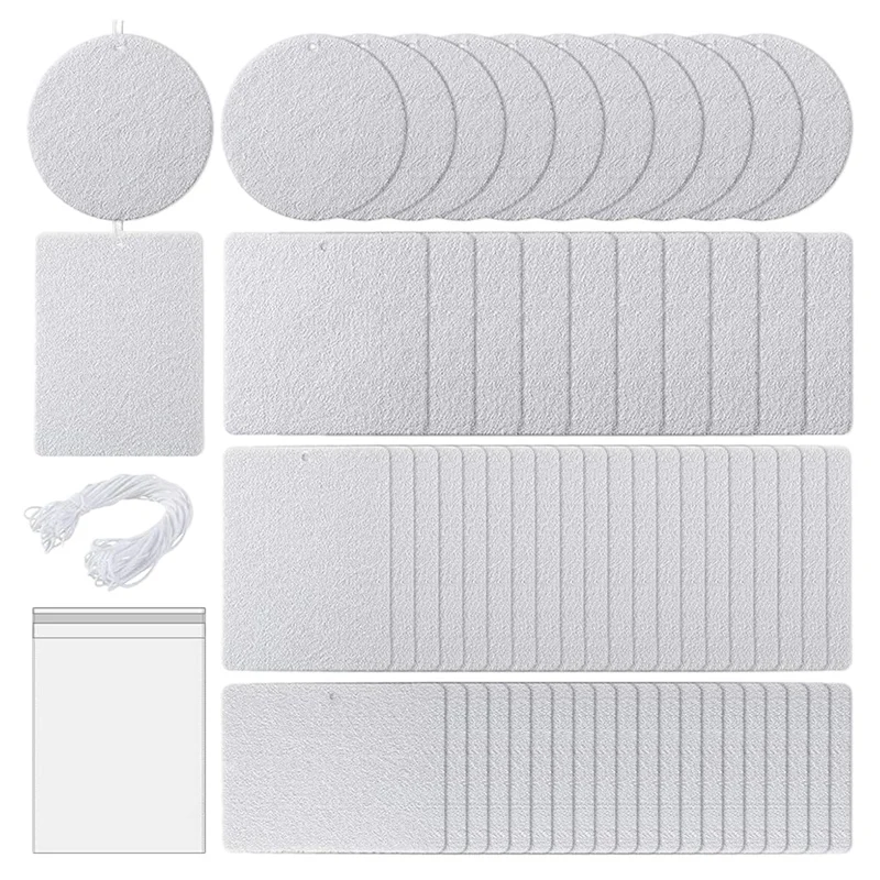 

60 PCS Sublimation Car Air Freshener Sheets Car Scented Hanging Sheets Felt DIY Rectangle Fragrant Sheets