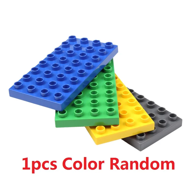 Blue Haiyico Duplo 32 отверстия опорная пластина Монтажные Части 4x8 точки опорная пластина модель строительные аксессуары блоки DIY игрушки для детей - Цвет: Blue