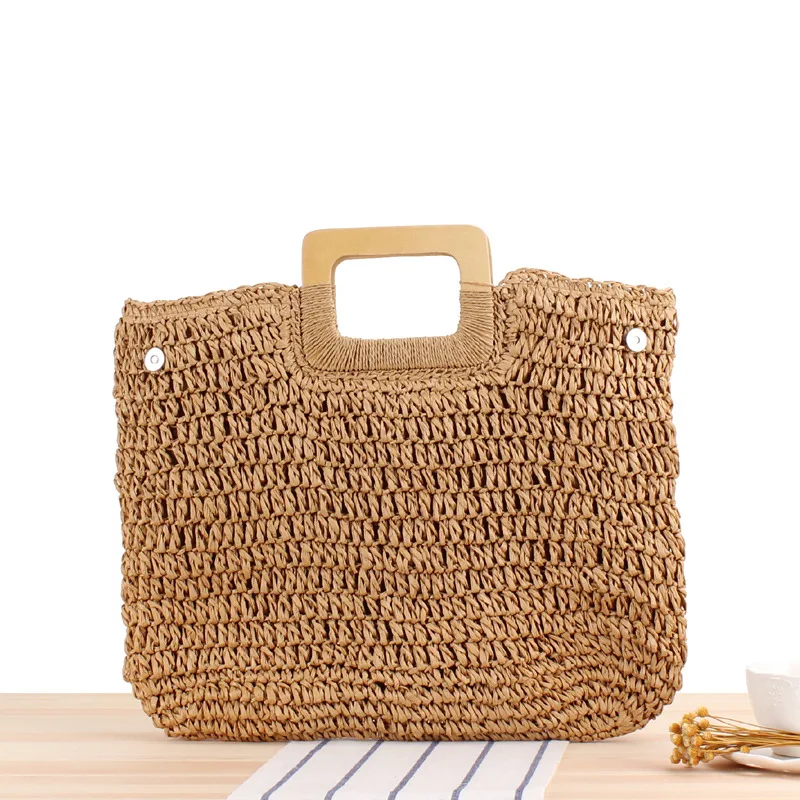 

Vintage Bohemian Straw Bag for Women Summer Large Capacity Beach Handbags Rattan Handmade Kintted Travel Bags Bolsas Mujer