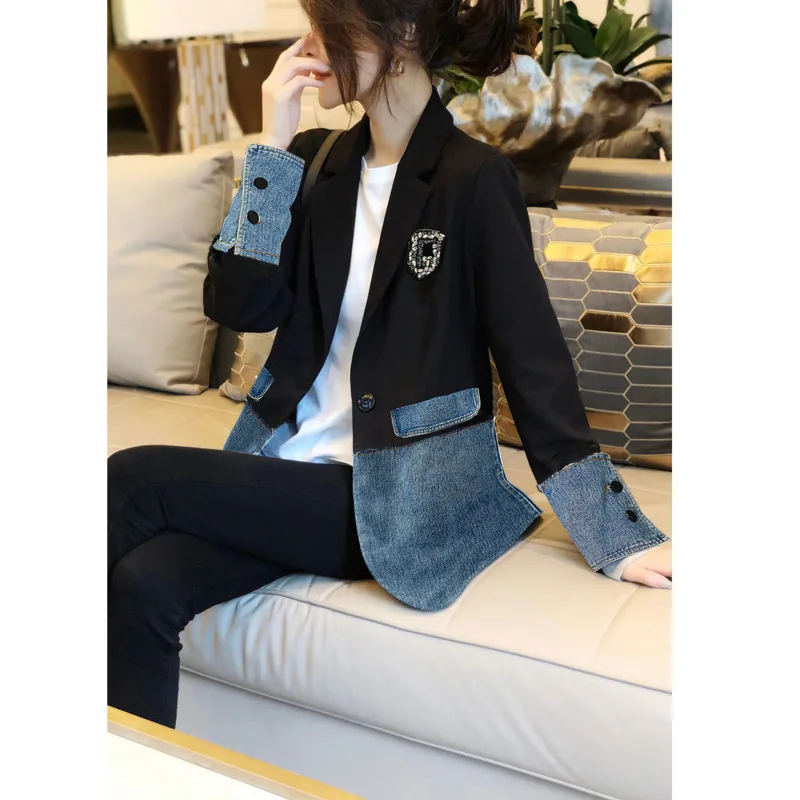 Женский блейзер весна-осень 2021 новая Корейская свободная повседневная куртка с