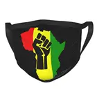 Многоразовая маска для лица с музыкальным логотипом Africa Power Rasta Reggae, Пылезащитная маска BLM против смога, защитный респиратор, маска для рта