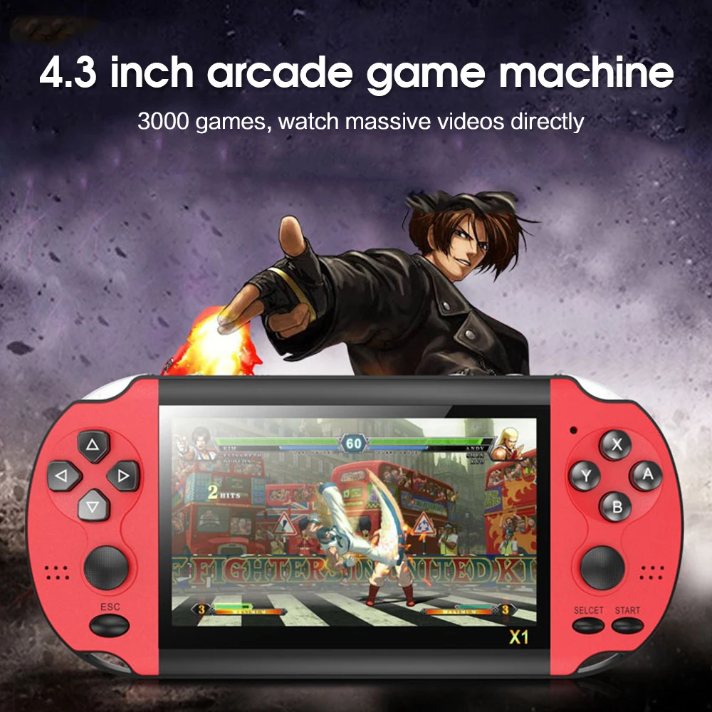 

Handheld Game Console Built-in 10000 Games Video Game Consoles 4.3-inch Classic Dual-Shake Consolas De Videojuegos X1 4.3-inch