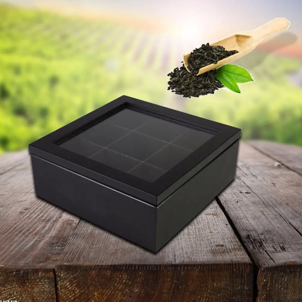 9 отделов деревянная коробка для чая Органайзер чехол хранения Высокое качество