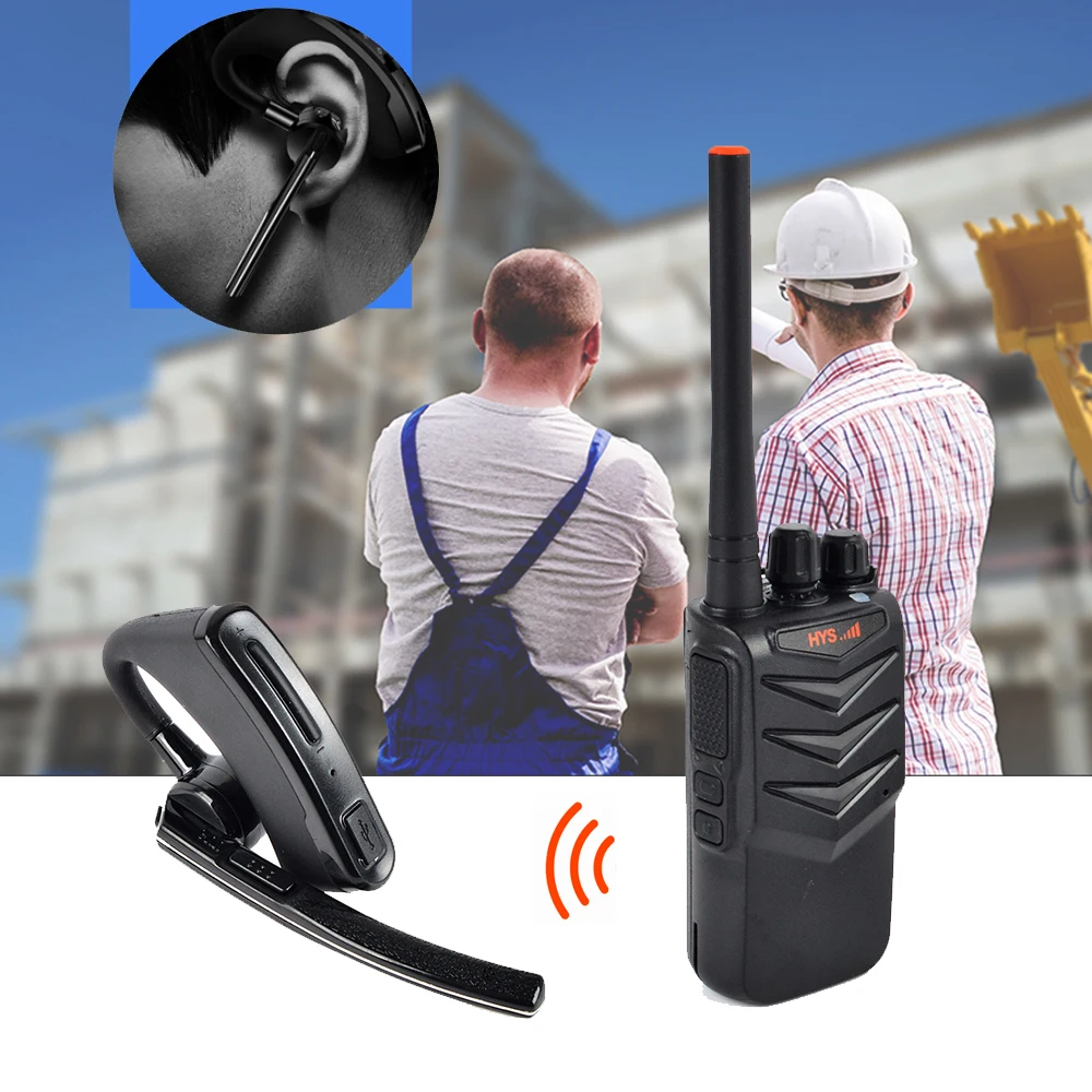 

HYS 2 Packs Two Way Radio Long Range 2.5W UHF 400-470MHz Built-in Bluetooth with Wireless Bluetooth Headset Walkie Talkie