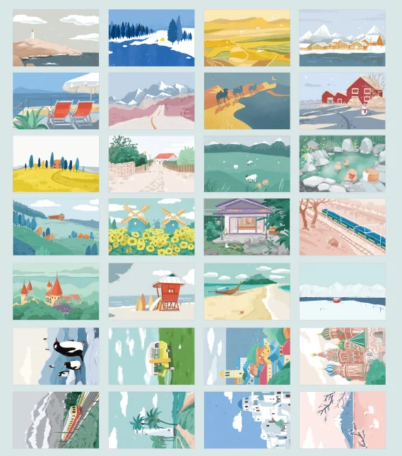 

52mmx80mm tree sea paper lomo card(1pack=28pieces)
