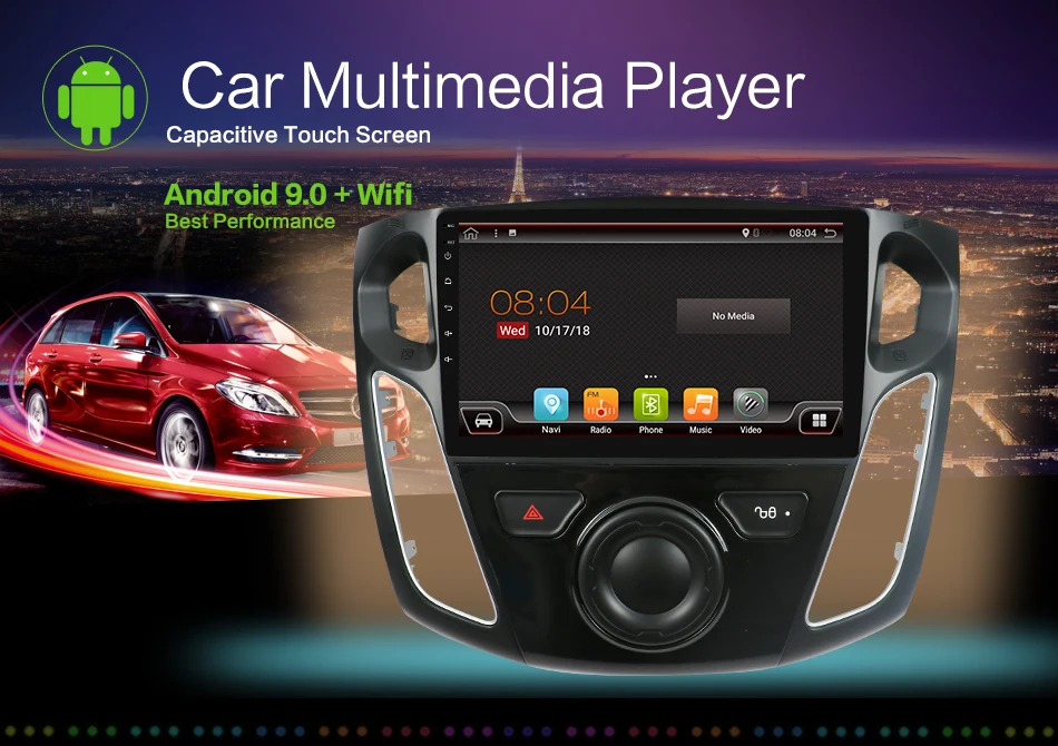 2din радио Центральный multimidia android 9,0 для Ford Focus 2012- ram 2G rom 32G