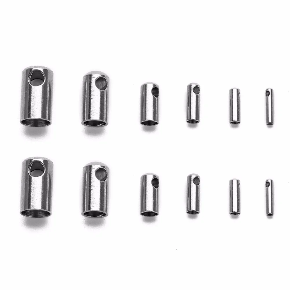 

30Pcs/Lot Inner 1/1.5/2/3/4/5mm Stainless Steel End Clasps Buckle Tail Button For DIY Jewelry Findings Necklaces Bracelets Craft