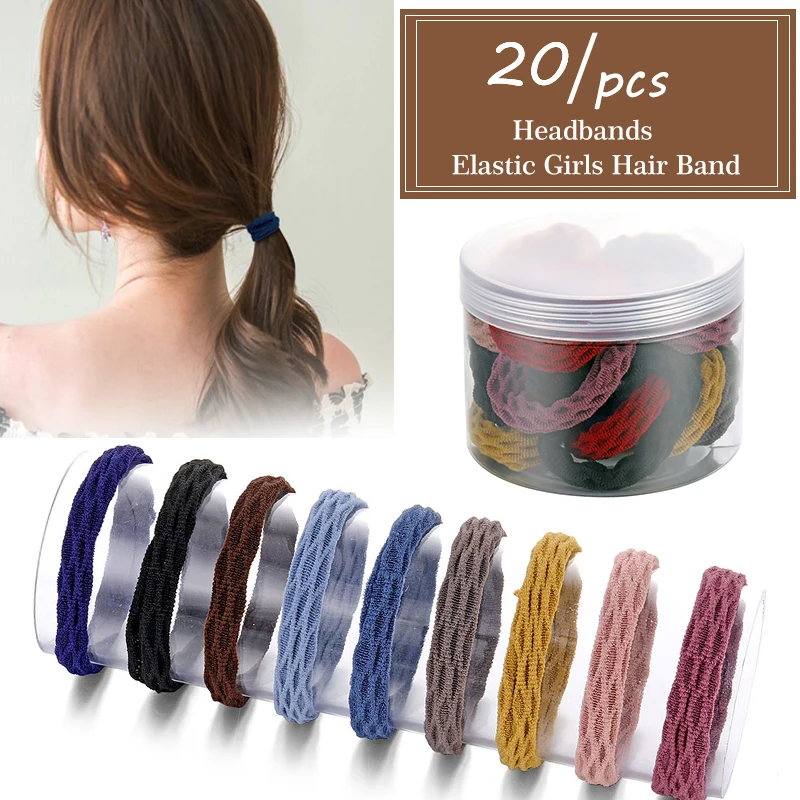 FAMSHIN 20 шт. яркая эластичная повязка для волос женщин и девушек Новинка 2019