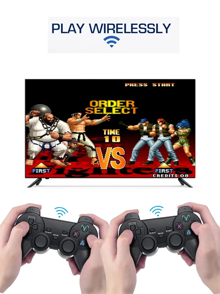 

2021 New 4K HD Video Game Console 2.4G Double Wireless Controller For PS1/GBA Classic Retro TV Game Console 64GB 10000 Games