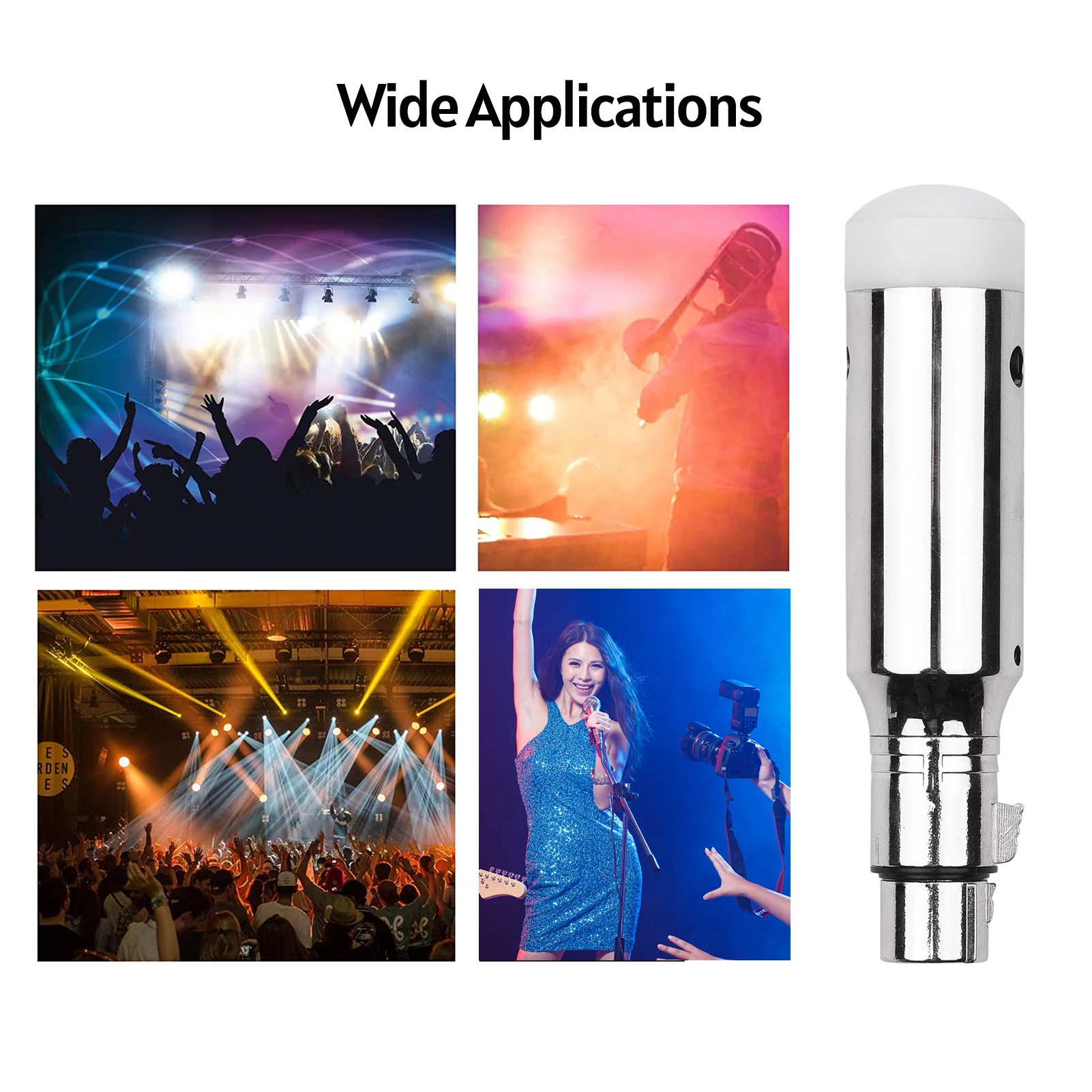 

Mini 2.4G Wireless DMX512 Receiver 3 Pins XLR Female Connector Built-in Antenna Rechargeable Lithium Battery for Stage Lighting