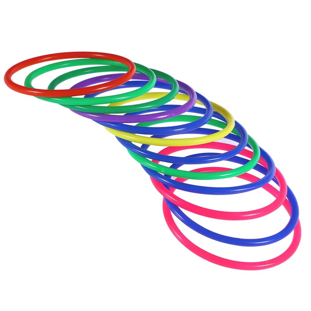 

20pcs Toss Circle Ring Kids Throwing Rings Funny Hollow Circle Rings for Girl Boy (Diameter 12CM Random Color)
