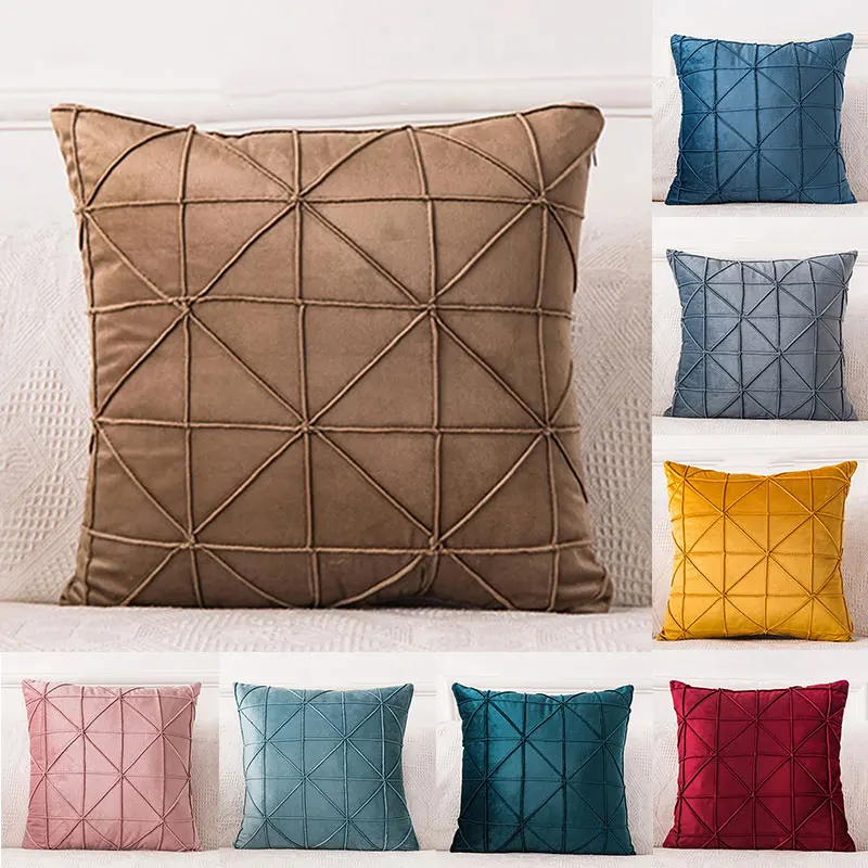Modern Nordic Soft Velvet Cushion Cover Decor Pillow Case Solid Color Sofa Throw Covers Home 45*45cm | Дом и сад