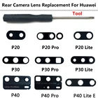 2 шт.лот для Huawei P30 Lite, стеклянный объектив для камеры с клеевой наклейкой для Huawei P20 P30 Lite P40 Pro, объектив для камеры + Инструменты для ремонта