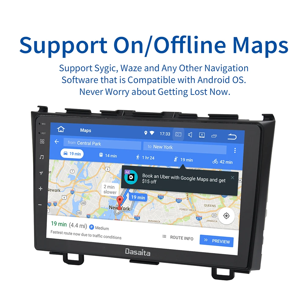 Dasaita 9 &quotAndroid 10 Автомобильный GPS радио плеер для Honda CRV 2006-2011 с восьмиядерным 4 Гб 64