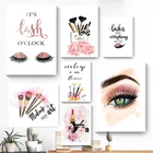 Модный настенный постер, холст, искусство, макияж ресниц, Простой декоративный холст, современное домашнее настенное украшение, живопись