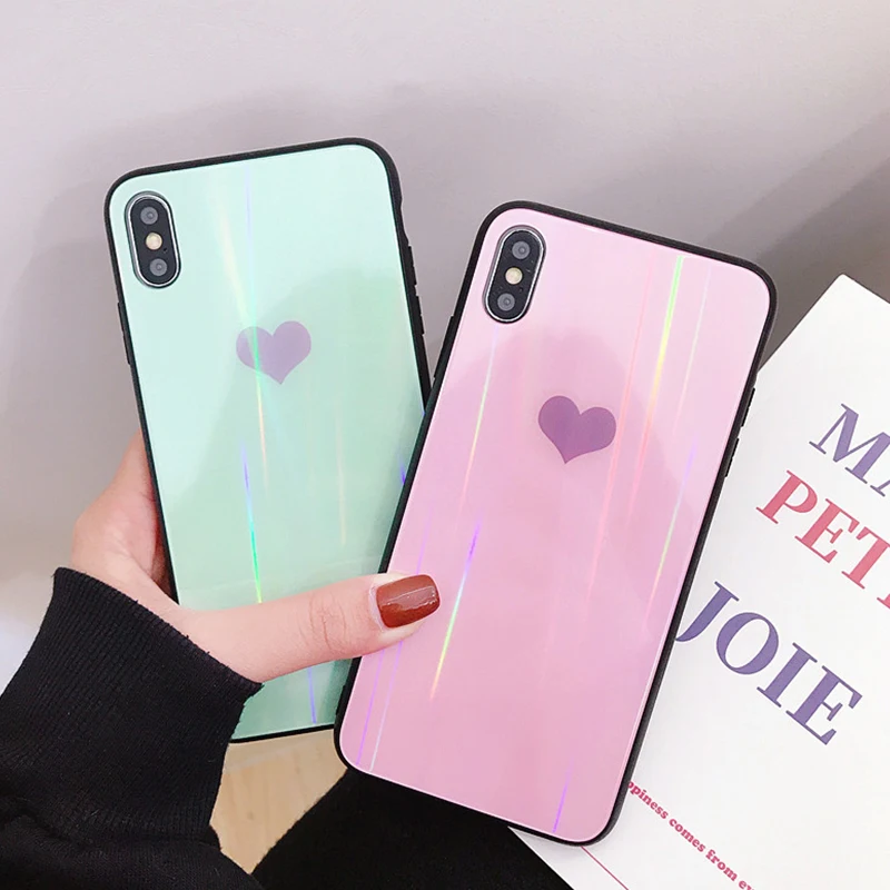 Градиент Стекло чехол для телефона с рисунком на тему любви высококачественный