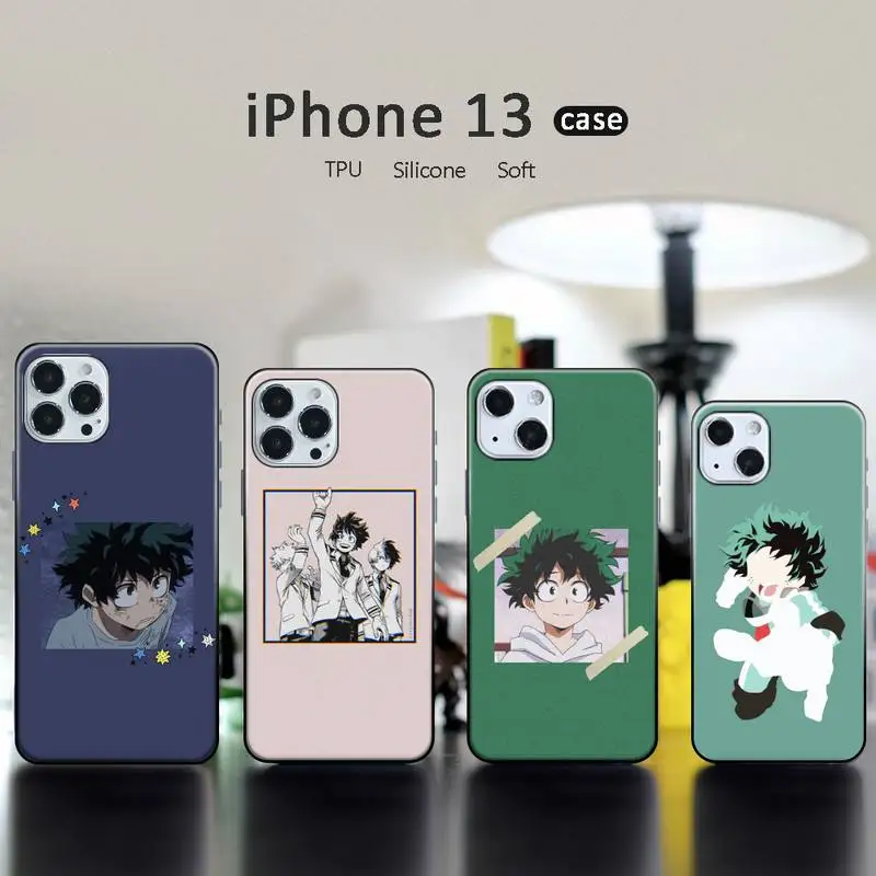 

My Hero academia Midoriya Izuku Phone Case for iphone 13 12 11 pro mini XS max 6 6s 7 8 plus X XR soft TPU coque shell funda
