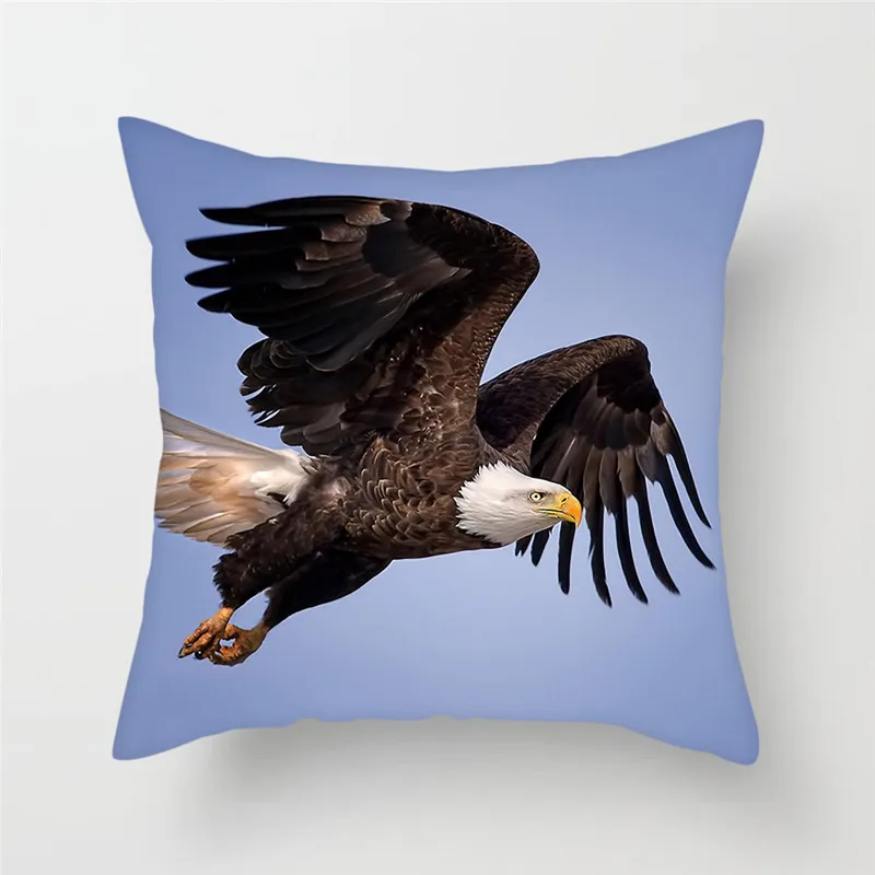 

Fuwatacchi Animals Bald Eagle Cushion Cover For Sofa Home Decor Raptor Pillow Cover For Car Home Room Decorative Pillowcase