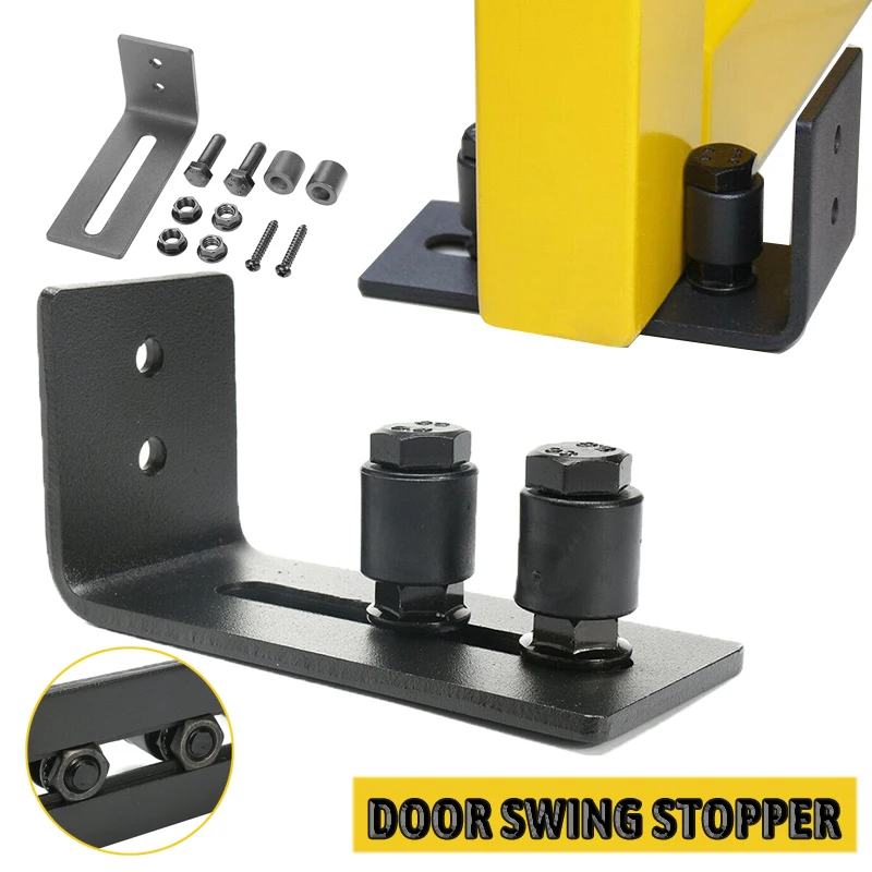

New Barn Door Bottom Floor Guide Roller Stay Adjustable Wall Sliding Tool With Screws Wrench Cabinet Locks Fittings