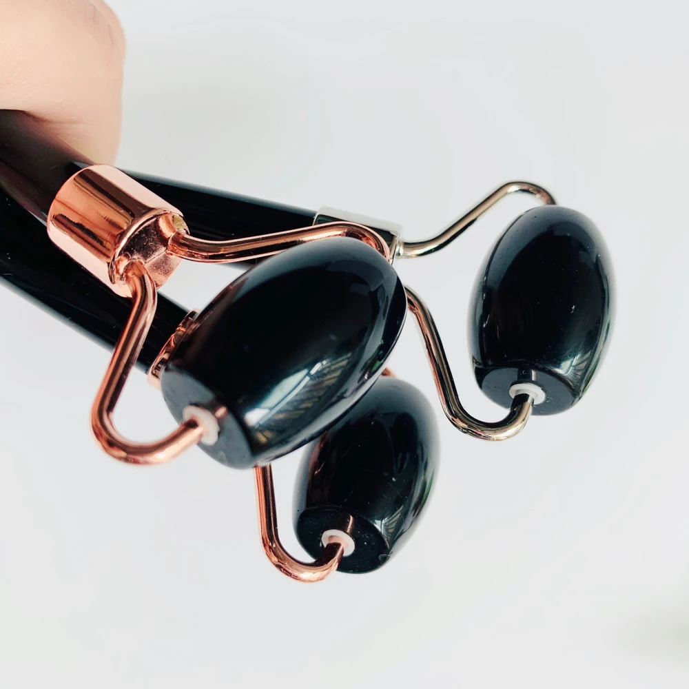 Омолаживающий натуральный нефритовый ролик для лица драгоценный камень черный