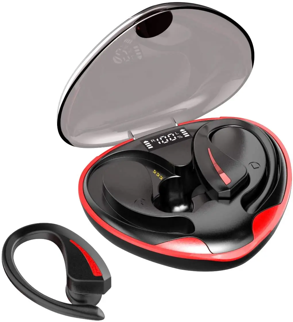 

Беспроводные спортивные наушники, Bluetooth 5,0 наушники с ушным крючком, Стерео шумоподавление, встроенный микрофон, длительное время работы, во...