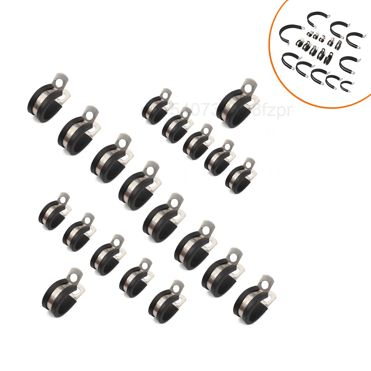 

20 спецификаций φ 5- φ 50 Нержавеющая сталь 304 резиновый зажим R-образный резиновый зажим