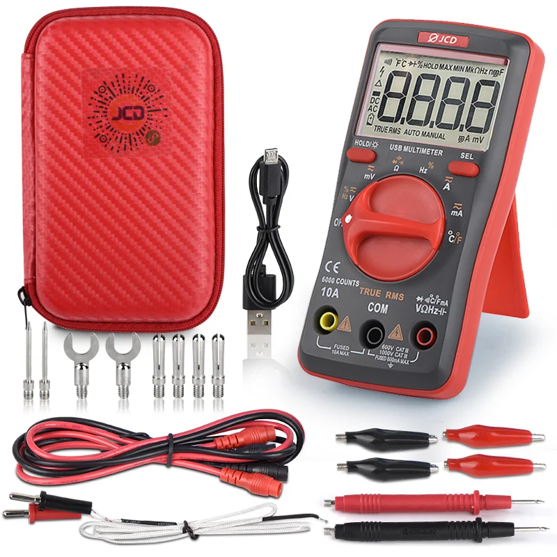 

QHTITEC UM16 Digital Multimeter Transistor Testers Capacitor True-RMS Tester Automotive Electrical Capacitance Meter Temp Diode
