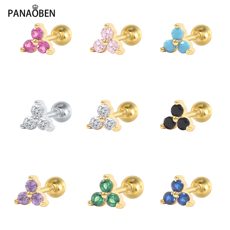 

Серьги-гвоздики треугольные женские из серебра 925 пробы с шариками