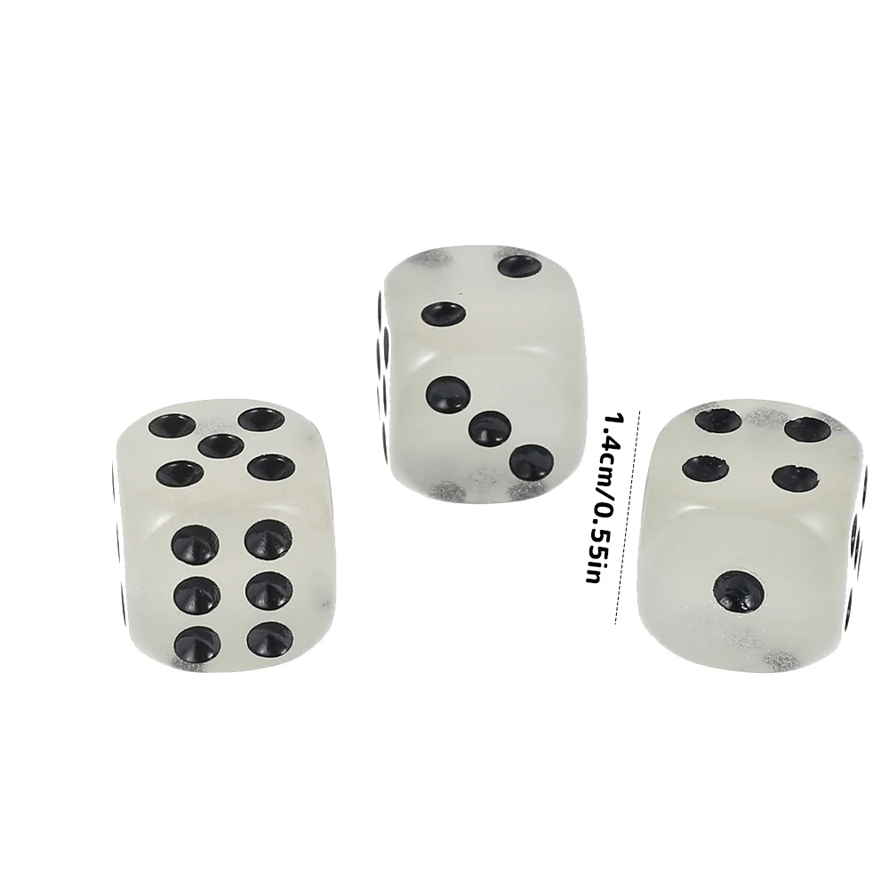 

3PCS Pack Glow in the Dark Dice Cubes 3 Side 14 mm Night Light luminous Toy Fun Board Game Night Bar KTV Entertainment Game Dice