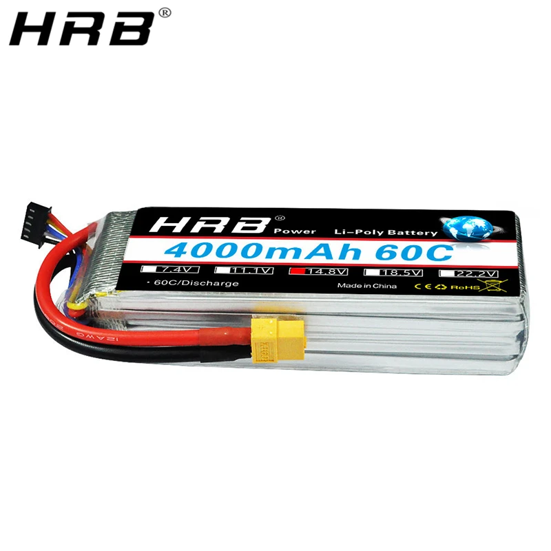Аккумулятор HRB 14 8 в 4000 мАч Lipo аккумулятор батарея XT60 T Deans XT90 TRX EC5 для гексакоптер