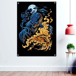 Ufo Zombie Heavy Metal Artwork Banners Wall Art Scary Bloody Background Wallpaper Flags Death Art Ta