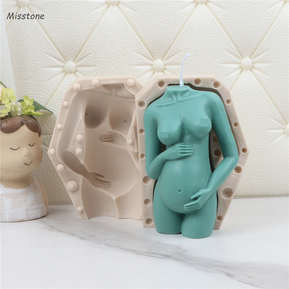 Силиконовая форма в виде свечи для беременных женщин большая изогнутая