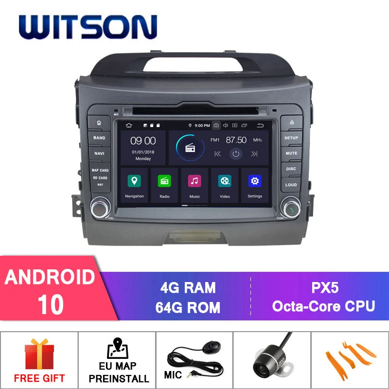 WITSON Android 10 0 Восьмиядерный (Восьмиядерный) 4G RAM автомобильный DVD плеер GPS для KIA SPORTAGE