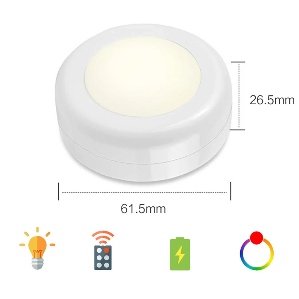 

16 color LED atmosphere lamp press small night lamp fast strobe clap lamp color light remote control cabinet lamp AAA battery