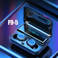 f9 5 tws bluetooth earphone smart digital display bluetooth headset wireless sports stereo in ear waterproof