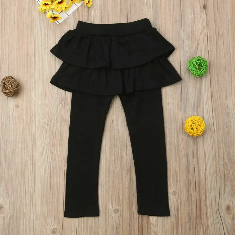 Милая юбка штаны для маленьких девочек теплые брюки леггинсы с оборками пачка