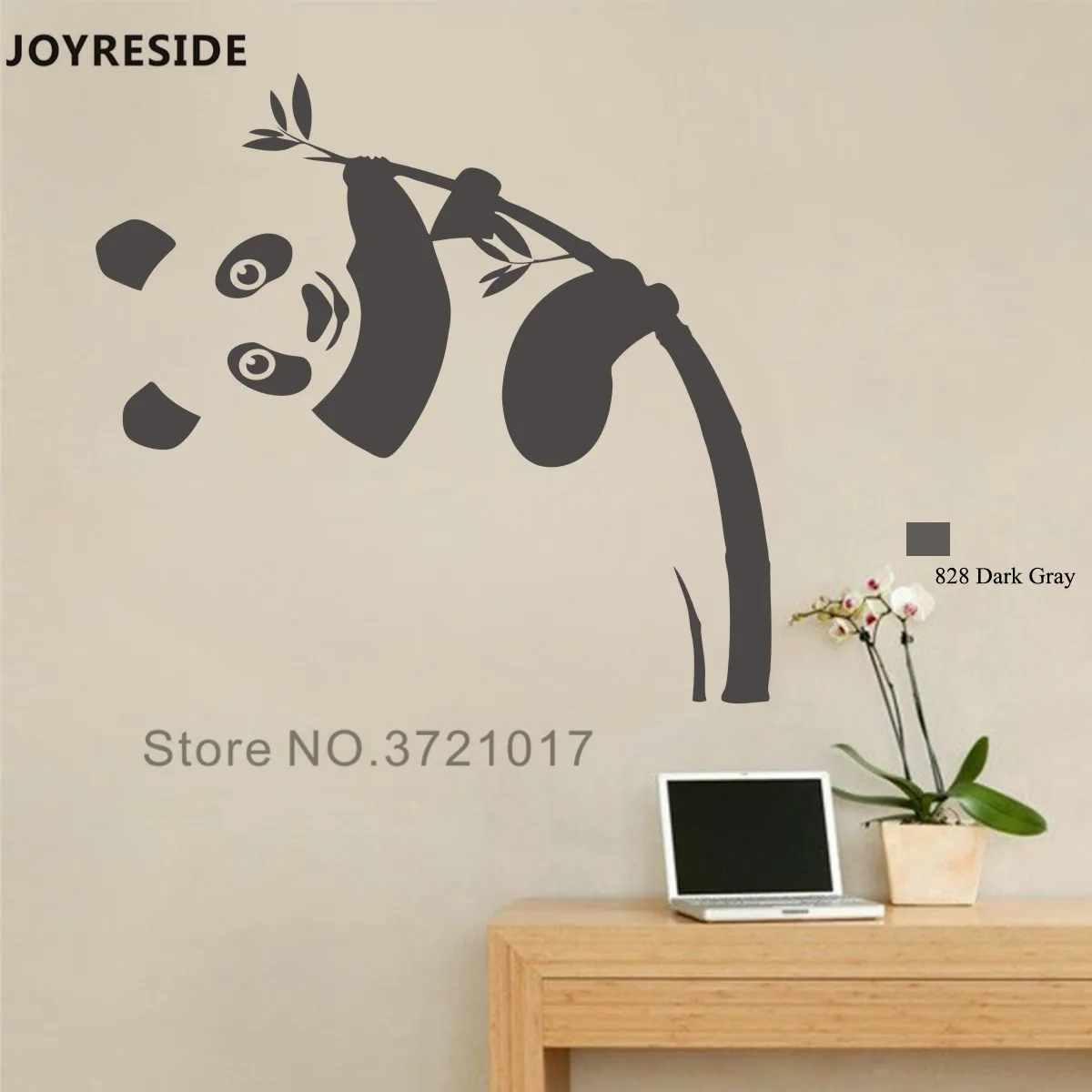 Наклейка на стену joysebe Panda милая с рисунком бамбука виниловый Декор для дома