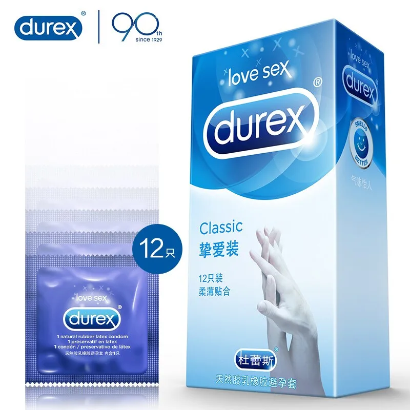 Durex Condoms 120Pcs/Pack Classic Smooth Lubricated Condom for Men Natural Latex Contraception Sex Toys Products Wholesale
