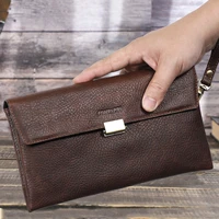 vintage leather mens wallet pure cowhide clutch with wristlets large capacity phone bag coin purse luxury passport holder gifts
