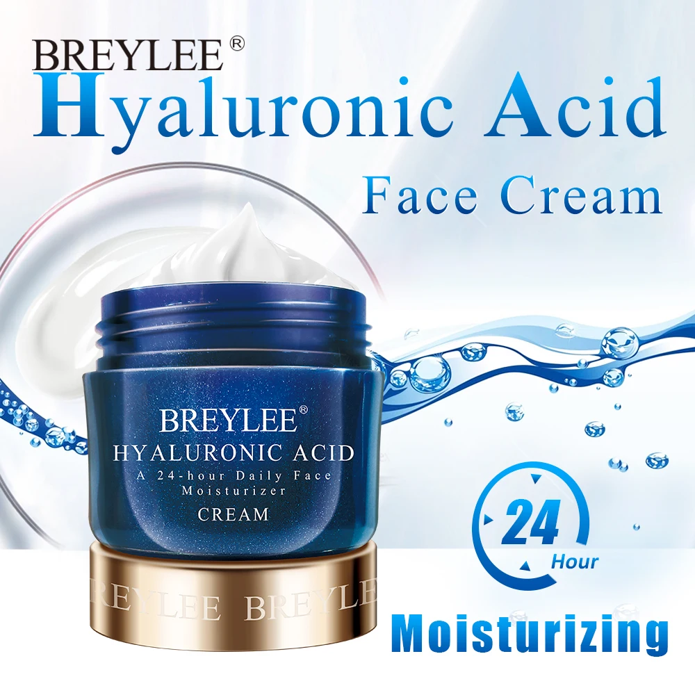 

BREYLEE Hyaluronic Acid Moisturizing Face Cream Collagen Whitening Smoothing Face Skin Care Remove Dark Spots Acne Treatment