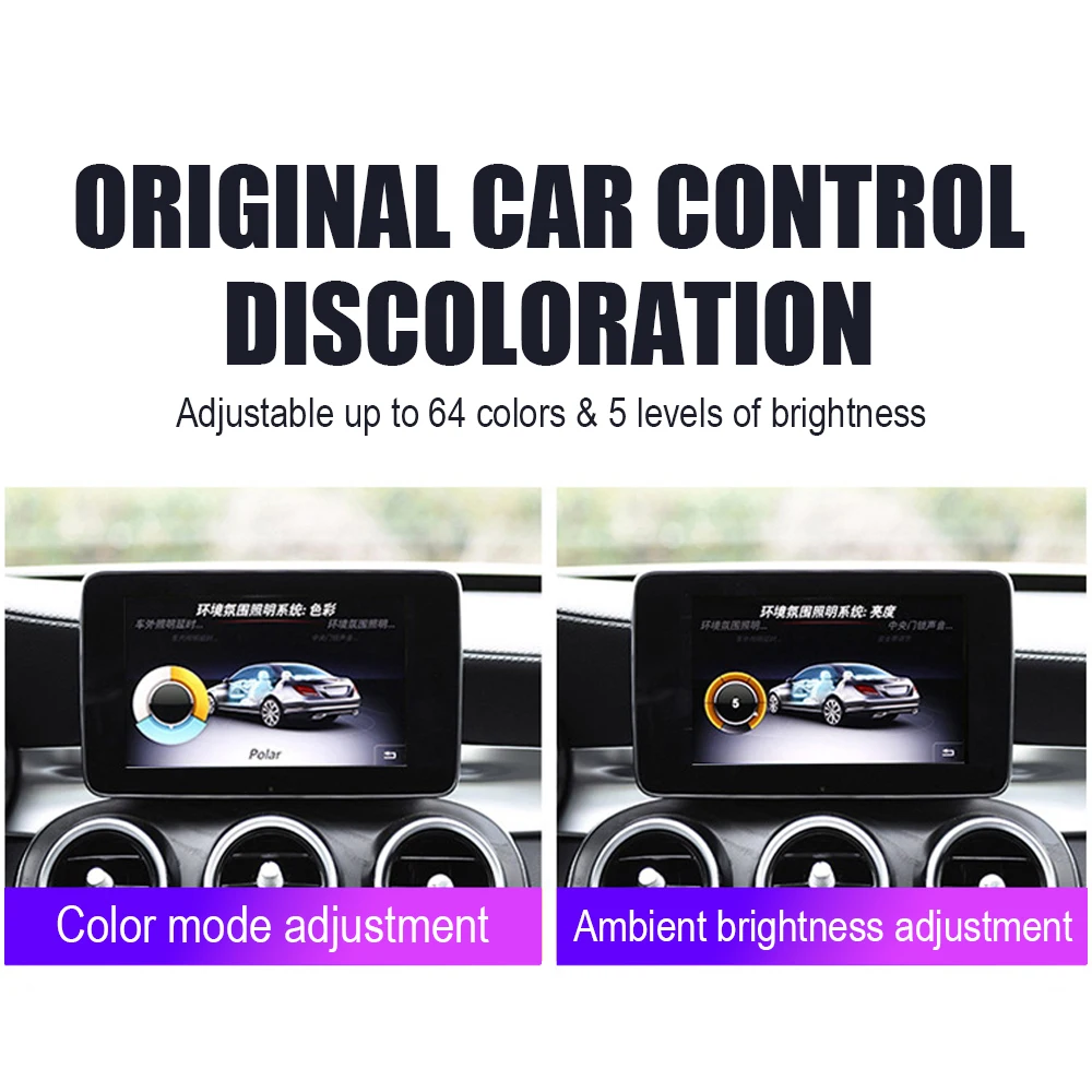 

5pcs Car Atmosphere Light Air Vent LED Ambient Lamp 12 Color Adjustable Turbine Outlets Lights for Benz GLA/CLA 15-19