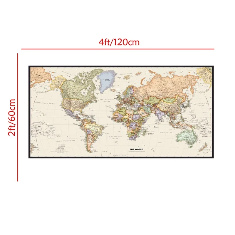 Картина на холсте политическая карта мира 5 размеров|Рисование и каллиграфия| |