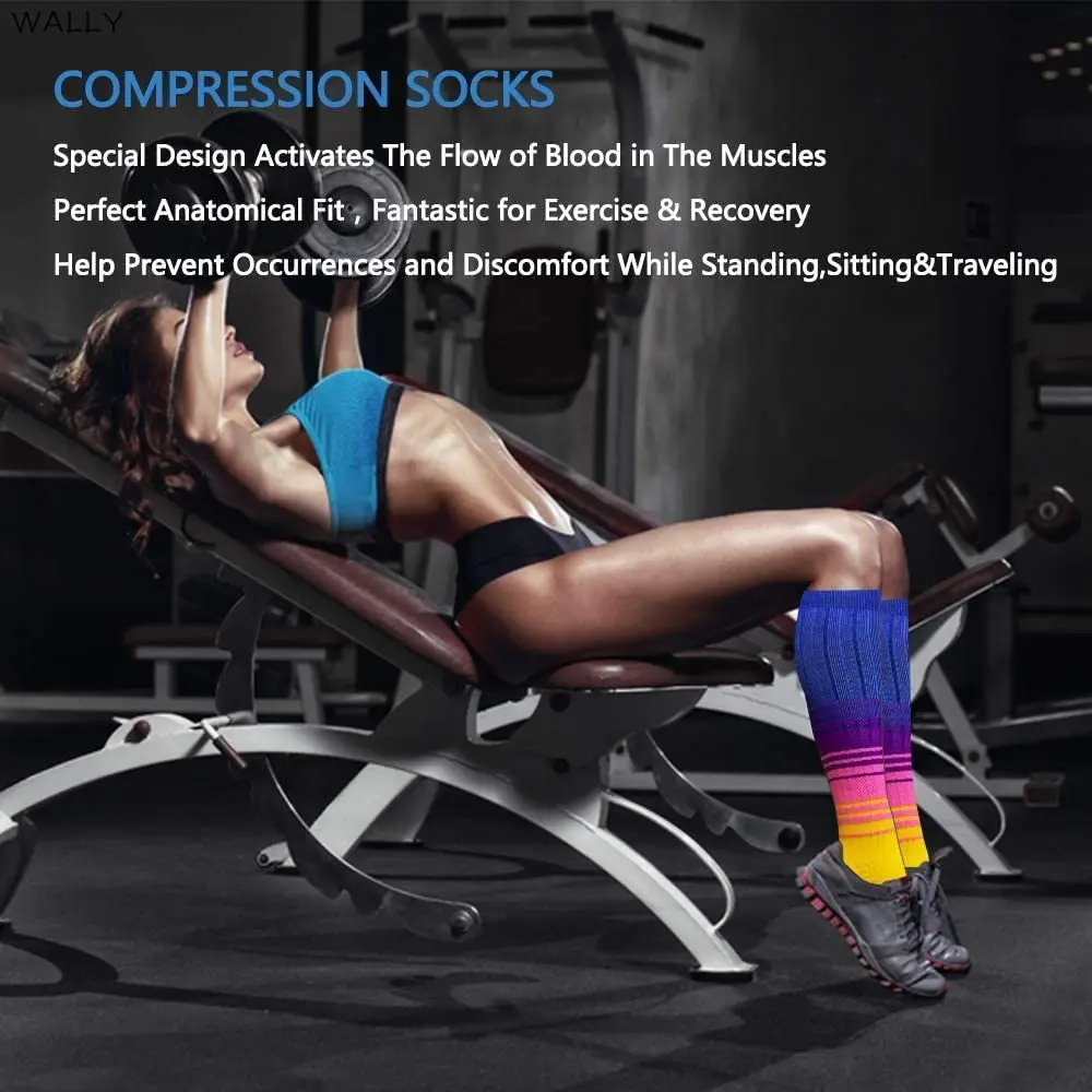 

Compression Stocking 30 Mmgh Knee High Running Sports Socks Edema Varicose Veins Marathon Nurse Compression Socks Women Men