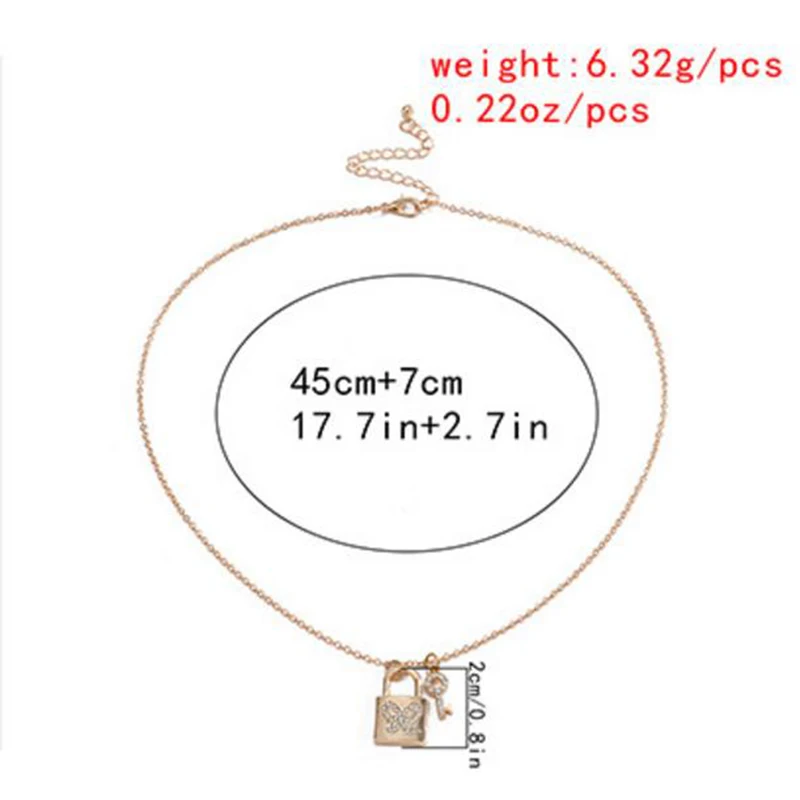 Ретро тотемный крест кулон бабочка ключ чокер-ожерелье в стиле панк висячая