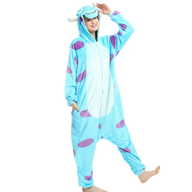 Kigurumi Monster Pajama Adult Animal Onesie Women Men Couple Anime Winter Pajamas Suit Sleepwear Flannel Pijamas