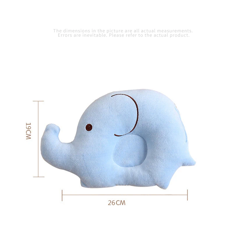

Baby Shaping Pillow Soft Cotton Lovely Cartoon Sleep Head Positioner Anti-rollover Elephant Head Protection Newborn Gift Support